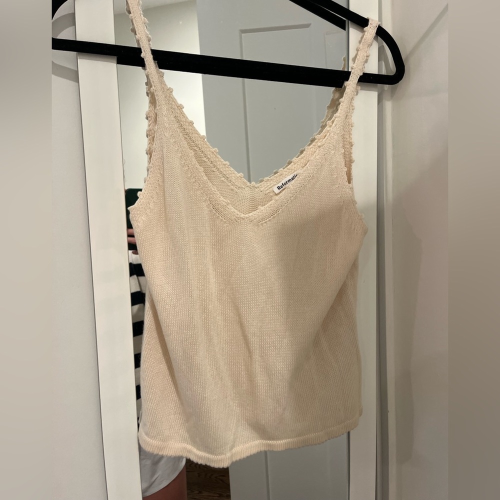 Reformation white sweater tank